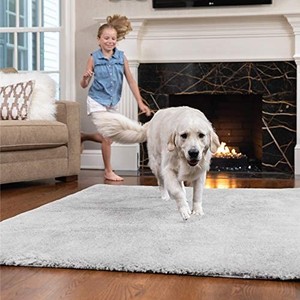 lot 37577 image: Gorilla Grip Original Faux-chinchilla Area 7.5 Feet X 10 Feet, Light Gray