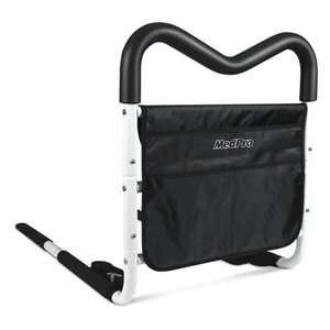 lot 37579 image: MGrip Adjustable Contoured Bed Rail with Multiple Gripping Positions, BlackWhite