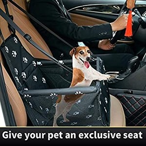 lot 37609 image: SWIHELP Pet Car Booster Seat Travel Carrier Cage, Oxford Breathable Folding Soft Washable Travel Bags for Dogs Cats or Other Small Pet