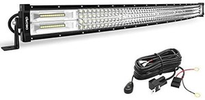 lot 37614 image: LED Light Bar Curved with Wiring Harness Quad-Row 42In 1128W Spot Flood Combo Led Lights Work Lights Fog Driving Light Off Road Light 1224V Fit for Pickup Jeep SUV 4WD 4X4 ATV UTE TruckTracto