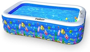 lot 37640 image: Taiker Inflatable Swimming Pools, Kiddie Pools, 96 x 57 x 21 in Family Lounge Pools, Family Swimming Pool for Kids, Adults, Babies, Toddlers, Outdoor, Garden, Backyard