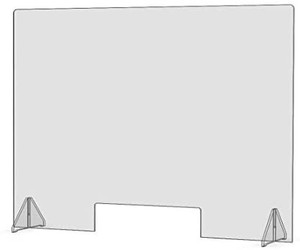 lot 37653 image: Sneeze Guard - Economy 32 x 24 Protective Freestanding Shield with Transaction Window