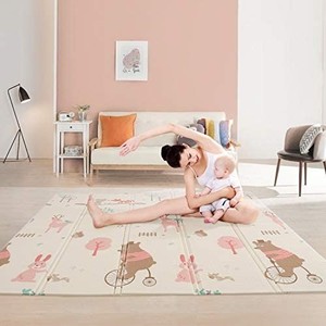 lot 37656 image: Baby Play Mat,Waterproof Foldable Non Toxic Playmat,79x71x0.6inch Extra Large Thick Foam Crawling Playmats for Infant