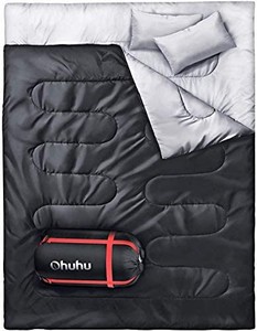 lot 37661 image: Ohuhu Double Sleeping Bag, Waterproof Lightweight 2 Person Adults Sleeping Bag for Camping