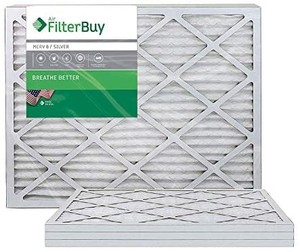 lot 37704 image: FilterBuy AFB Silver 20x25x1 MERV 8 Pleated HVAC AC Furnace Air Filter, 4-Pack