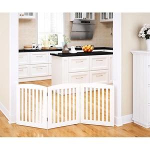 lot 37707 image: PAWLAND-3 Panels,24 Inch,Dog Gate, Freestanding Foldable Wooden Pet Gate, Safety Gate Fence