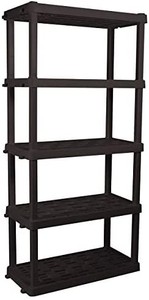 lot 37708 image: Oskar Heavy Duty 5 Tier Interlocking Plastic Storage Shelves with 150lbs Capacity