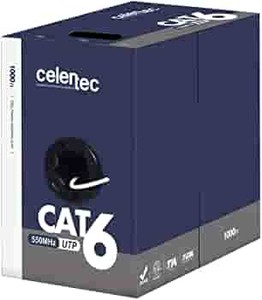 lot 37711 image: celertec Cat6 Riser(CMR) Bulk Ethernet Cable, 23AWG Solid Bare Copper, Unshielded Twisted Pairs (UTP), 550MHz, ETL Listed, 1000ft Pull Box