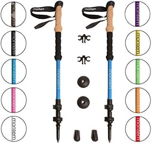 lot 40611 image: Montem Ultra Strong Trekking, Walking, and Hiking Poles - One Pair (2 Poles) - Collapsible, Lightweight, Quick Locking, and Ultra Durable