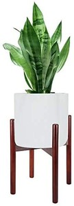 lot 40624 image: FEED GARDEN Plant Stand Mid Century Wood Flower Pot Holder Potted Stand Indoor Flower Potted Plant Holder Plants Display Rack, Up to 10 Inch Planter, Brown