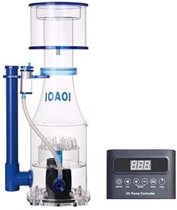 lot 40630 image: IOAOI Protein Skimmers for Saltwater Aquariums up to 210 Gallons Fish Tank Cast Acrylic Protein Skimmer Ultra Quiet Needle Pinwheel DC Pump 23W for Big Tank Water Flow and Air Flow Adjustable