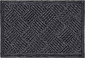 lot 40651 image: Mibao Entrance Door Mat, Winter Durable Large Heavy Duty Front Outdoor Rug, 24 x 36 inch, Black