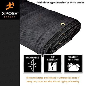 lot 40656 image: Xpose Safety Heavy Duty Mesh Tarp �� Multipurpose Black Protective Cover with Air Flow - Use for Tie Downs, Shade, Fences, Canopies, Dump Trucks �� Waterproof, Weather and Tear Resistant