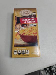 lot 40658 image: 9 Boxes Packs Premier Pantry Macaroni & Cheese 7.25 Oz.