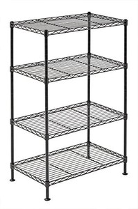 lot 40676 image: Sandusky Lee WS201232-B Industrial Welded Wire Shelving, 20 Width x 32 Height x 12 Depth, Black