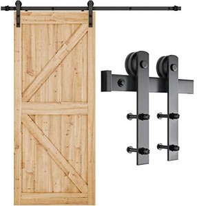 lot 40677 image: SMARTSTANDARD 6.6ft Heavy Duty Sturdy Sliding Barn Door Hardware Kit -Smoothly and Quietly -Easy to install -Includes Step-By-Step Installation Instruction Fit 36-40 Wide Door Panel (I Shape Hanger)