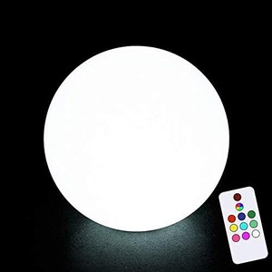 lot 40685 image: pearlstar 12-inch Outdoor Solar Table Lamp Ball Light Decorative Glow Globe Floating Pool Light with Remote Control,10 Modes,White&Color Changing, Waterproof for Kids Yard Garden Lawn Pond Table