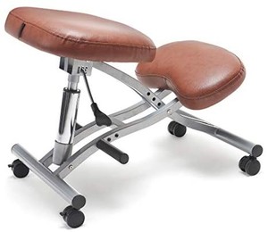 lot 40717 image: FringeKitt Upright Kneeling Chair, Moderate Hip Angle, Footrests, Lighter Pressure on Shins, Pneumatic, Tilting Knee Pad, Ergonomic, Adjustable Height, Posture Correction, Back Pain Relief
