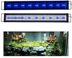 lot 40735 image: KZKR Upgraded Aquarium Light 11 to 78 inch Full Spectrum Fish Tank Light Adjustable Remote Control Hood Lamp Lighting for Freshwater Saltwater Marine, White and Blue