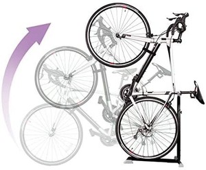 lot 40740 image: Bike Nook Bicycle Stand, Portable and Stationary Space-Saving Rack with Adjustable Height, for Indoor Bike Storage
