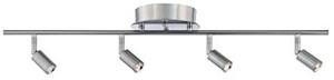 lot 50643 image: HomeFocus LED 4 Light Track Light,Ceiling Light,Spot Light,Cabinet Lamp Light,LED 12W Included,Metal,Satin Nickel,Adjustable Light Source Direction