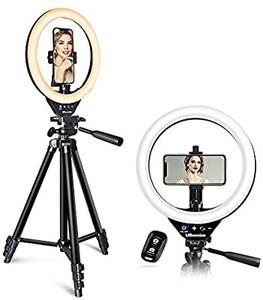 lot 50644 image: 10���� LED Ring Light with Stand and Phone Holder, UBeesize Selfie Halo Light for PhotographyMakeupVloggingLive Streaming, Compatible with Phones and Cameras (2020 Version
