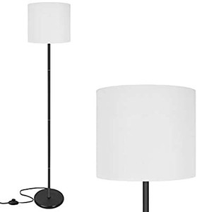 lot 50657 image: Modern Floor Lamp with Shade, Floor Lamps for Living Room Bedroom Office Dining Room Kitchen, White Standing Floor Lamp (Without Bulb