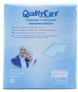 lot 50671 image: QualityCare Premium Adult Disposable Underpads for Incontinence 1 Bag of 50 Sheets