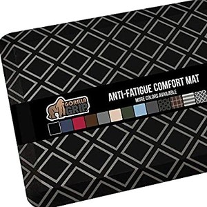 lot 50687 image: Gorilla Grip Original Premium Anti Fatigue Runner Comfort Mat, 70x24, Thick Ergonomical Floor Pads, Extra Support, Home Kitchen and Office Standing Desk Mats, Diamond Black Gray