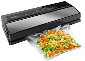 lot 50712 image: GERYON Vacuum Sealer Machine, Automatic Food Sealer for Food Savers w Starter KitLed Indicator LightsEasy to CleanDry & Moist Food Modes Compact Design (Silver