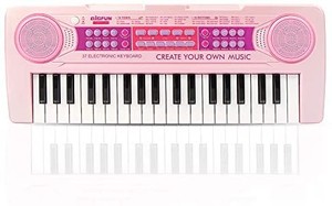 lot 50717 image: BIGFUN Kids Piano, 37 Keys Multi-Function Charging Electronic Educational Toy Organ for Kids Toddlers Children with Microphone Rated Charging Capacity(Pink