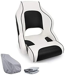 lot 50747 image: NORTHCAPTAIN Premium Sport Flip Up Boat Seat Captain Bucket Seat with Boat Seat Cover