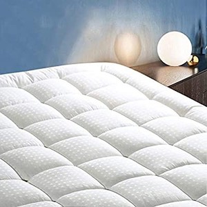 lot 50750 image: Queen Mattress Pad Pillow Topper Cooling Soft Cotton Top Bed Cover with Deep Pocket Fits Up to 21 Quilted Fitted Mattress Topper
