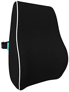 lot 50755 image: bonmedico Lumbar Support Pillow - Back Cushion with Memory Foam, Posture Pillow for Back Support and Back Pain Relief, Ergonomic Lumbar Support for Car Seat, Office-Chair, Black, Standard