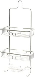 lot 50757 image: hower Caddy Bathroom Hanging Head Two Basket Organizers Plus Dish For Storage Shelves For Shampoo, Conditioner and Soap