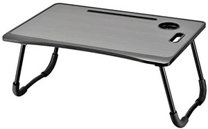 lot 50794 image: Laptop Bed Desk, Folding Bed Table with Sturdy Legs, Portable Laptop Stand for Bed, Breakfast Tray with a Cup Holder, and a Tablet Slot for Study and Workgreen