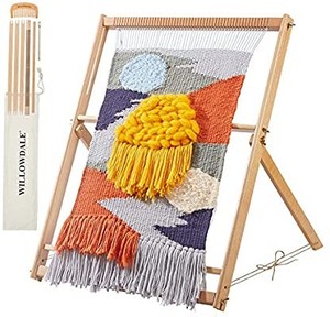 lot 50795 image: WILLOWDALE 25.2H x 19.3W Weaving Loom with Stand Wooden Multi-Craft Weaving Loom Arts & Crafts, Extra-Large Frame, Weaving Frame Loom for Beginner, Ideal Christmas Holiday Gift Present