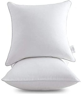 lot 50801 image: 16 x 16 Pillow Inserts (Set of 2) - Throw Pillow Inserts with 100% Cotton Cover - 16 Inch Square Interior Sofa Pillow Inserts - Decorative Pillow Insert Pair - White Couch Pillow