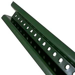 lot 50811 image: NMC P4GR U-Channel Post �� 3.1 in. x 4 ft. Steel Post with Green Enamel Coating