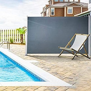 lot 50813 image: Retractable Side Awning 160cm x 500cm, Retractable Patio Screen Waterproof, Retractable Room Divider Black for Privacy, Garden, Outdoor, Patio and Terrace