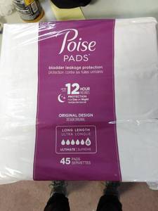 lot 50821 image: Poise Incontinence Pads For Women, Ultimate Absorbency, Long, Original Design