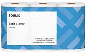 lot 50824 image: Premium Toilet Paper Rolls Bathroom 2-ply 350 Sheets Bath Per Roll 6 Count Soft