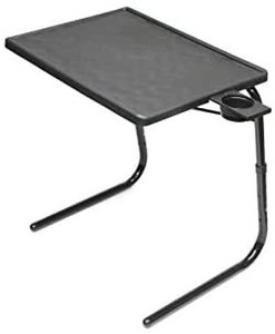 lot 50848 image: Table Mate II Folding TV Tray Table and Cup Holder with 6 Height and 3 Angle Adjustments the Original TV Tray (Grey