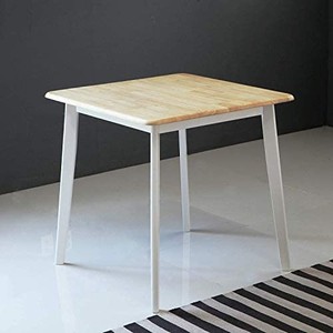 lot 50851 image: Canberra Dining Table, Solid Wooden Coffee Breakfast Table for 2-Person, Mid Century Modern Square Home Office Leisure Desk for Living Kitchen Room Apartment (Natural-Whitebox rough