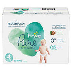 lot 50852 image: Pampers Pure Disposable Diapers One Month Supply - Size 4 (50ct