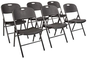 lot 1011 image: Amazon Basics Folding Plastic Chair, 350-Pound Capacity, White, 6-Pack