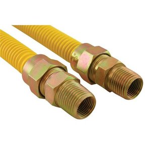 lot 37717 image: Jones Stephens G71152 0.62 in. Gas Connector, Coated with Fitting, 0.5 in. MIP x 0.5 in. MIP x 48 in.