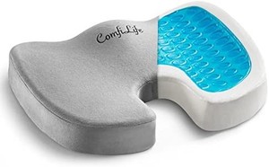 lot 37722 image: ComfiLife Gel Enhanced Seat Cushion - Non-Slip Orthopedic Gel & Memory Foam Coccyx Cushion for Tailbone Pain - Office Chair Car Seat Cushion - Sciatica & Back Pain Relief