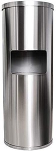 lot 37723 image: Stainless Steel Floor Stand Wipe Dispenser with Built-in Trash Can Fits Wipes on Rolls - Perfect for Fitness Clubs, SchoolsDaycares, Commercial and Residential Facilities
