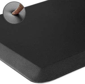 lot 37737 image: Anti Fatigue Mat for Kitchen Premium Floor Comfort Mat Kitchen Rug, 34 Inch Thick Standing Desk Mat for Home, Office, Non Slip and Ergonomic Cushioned Kitchen Mat, 23 x 17, Black